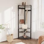Porte - manteau dangle en m�tal - arbre de couloir - avec 6 crochets mobiles et �tag�re de rangement ...