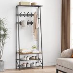 Porte - manteau avec tagre  chaussures - 64x29x180cm - meuble d?entre avec banc - 4 en 1 vestiaire ...