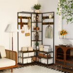 Porte - manteau avec �tag�re � chaussures - meuble d?entr�e dangle en m�tal 146x30x178. 5cm