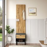 Porte - manteau avec Étagère à chaussures - meuble d?entrée avec banc - style industriel Porte - manteau avec Étagère à chaussures - meuble d?entrée avec banc - style industriel