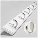 Porte - manteau mural en bois avec 5 pat�res fait main moderne support de base en bambou en bois pour ...