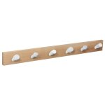 Porte - manteau mural en bois design rétro scandinave nordique hêtre - blanc avec 6 crochets inclinés ... Porte - manteau mural en bois design rétro scandinave nordique hêtre - blanc avec 6 crochets inclinés ...