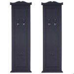 Porte - manteau mural - non spécifié - lot de 2 - bois de paulownia - 3 crochets - gris foncé 109x28x4cm ... Porte - manteau mural - non spécifié - lot de 2 - bois de paulownia - 3 crochets - gris foncé 109x28x4cm ...