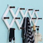 Porte manteau mural retractable en bois porte - manteau extensible moderne � fixation murale avec crochets ...