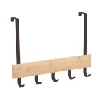 Porte manteaux pat�re 5 crochets enoa noir & bambou msv