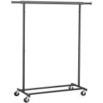 Porte manteau portant  vtement penderie sur roulettes porte - manteau en acier charge 90 kg largeur ...