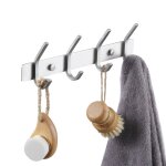 Porte manteau salle de porte manteau metal mural 4 crochets pat�re murale salle de bain acier inoxydable ...