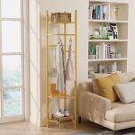 Porte manteau sur pieds d?angle portant  vtements en mtal dor vestiaire d?entre pour chambre salon ...