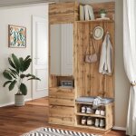 Porte - manteau vestiaire  chaussures meuble dentre avec miroir patres et banc garde - robe de couloir ...