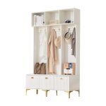 Porte - manteau vestiaire meuble chaussures rangement dentrée - l120 x p235 x h1915 cm - blanc 6 crochets ... Porte - manteau vestiaire meuble chaussures rangement dentrée - l120 x p235 x h1915 cm - blanc 6 crochets ...