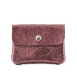 Porte - monnaie femme - double tree - cuir v�ritable iris� - compact �l�gant - bordeaux