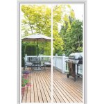 Porte moustiquaire magnétique 120x220cm - blanc - pour baie vitrée / portes / fenêtres - toile polyester ... Porte moustiquaire magnétique 120x220cm - blanc - pour baie vitrée / portes / fenêtres - toile polyester ...