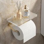 Porte - papier hyginique de luxe dor avec tagre porte - rouleau en acrylique sans perforation accessoires ...