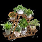 Porte plantes en bois - �tag�re � fleurs � 4 niveaux - support pour pot de fleur 91x25x81cm pour salon ...