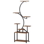 Porte plantes dint�rieur avec 3 lampes de croissance support de fleurs 8 niveaux avec roues � 360 degr�s ...