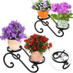 Porte plante intrieur et extrieur (2pcs) - mtal support plantes - 2 couches porte plante interieur ...