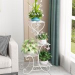 Porte plantes - m�tal blanc - support pot de fleurs - pour balcon salon jardin 50 x 25 x 87 cm