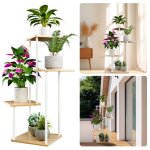 Porte - plantes multifonction 4 niveaux - escalier à fleurs robuste - 30x30x76 cm - couleur bois naturel ... Porte - plantes multifonction 4 niveaux - escalier à fleurs robuste - 30x30x76 cm - couleur bois naturel ...