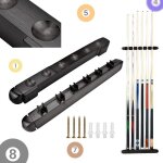Porte - queues billard en bois support de billard  6 queues support billard mural avec 4 vis et 4 vis ...