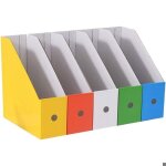 Porte revues en carton lot de 5 pour stockage de fichiers et fournitures de bureau couleurs multiples ... Porte revues en carton lot de 5 pour stockage de fichiers et fournitures de bureau couleurs multiples ...