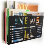 Porte - revues etterr the news mural noir 30 x 20 x 10 cm