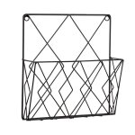 Porte - revues mural porte - revues suspendu organisateur de rangement de bches fil mtallique noir