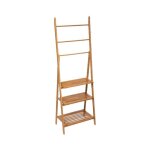 Porte - serviettes - 7house - 3 niveaux - bambou - 152x53. 2x53. 2x32. 4cm - marron