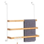 Porte - serviettes eluno pour la paroi de douche en verre avec 3 barres porte - serviettes en mtal et ...