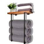 Porte - serviettes murale range serviette avec �tag�re rangement cosm�tique pour salle de bain pour grandes ...