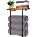 Porte serviette murale porte - serviettes salle de bain grand rangement support pour serviettes roulées ... Porte serviette murale porte - serviettes salle de bain grand rangement support pour serviettes roulées ...