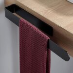 Porte - serviette noire serviette barre sans per�age pour la salle de bains ou la cuisine en acier inoxydable ...