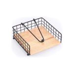 Porte serviettes papier de table avec barre de maintien design industriel bois & acier elie noir mat ...