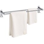 Porte serviette r�tractable 50 - 90 cm seche serviette double porte - serviettes r�glable en acier inoxydable ...