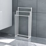 Porte - serviettes sur pied - blanc - 3 niveaux dtendage - 44 * 21 * 77. 5cm support serviettes tagre ...