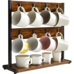Porte - tasses avec 16 crochets pour comptoir de cuisineporte - gobelet avec fond pour cuisine caf 43 ...