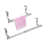 Porte torchon - cuisine - acier inoxydable - télescopique - sans perçage - 2 pièces Porte torchon - cuisine - acier inoxydable - télescopique - sans perçage - 2 pièces