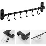 Porte - ustensiles cuisine 41x85cm barre suspension + 6crochets support aide cuisine yyv