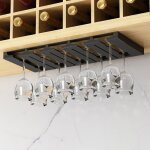 Porte - verre à pied suspendu noir bar laiton rack verre à vin 50cm range verre à pied support de gross ... Porte - verre à pied suspendu noir bar laiton rack verre à vin 50cm range verre à pied support de gross ...