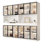 Porte de vitrine en verre de 200 cm de haut vitrine blanch avec clairage led bibliothque multi - rangements ...
