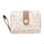 Portefeuille chat mignon pour femme petit porte - cartes en pu cuir monnaie court zc45 marron Portefeuille chat mignon pour femme petit porte - cartes en pu cuir monnaie court zc45 marron