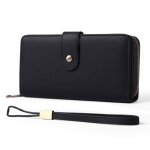 Portefeuille cuir femme capacit porte monnaie avec rfid blocage porte - cartes pour 14 cartes zc16 noir ...