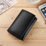 Portefeuille en cuir pu  3 plis pour hommes ? porte - cartes vertical court avec pochette pour pices ...