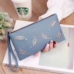 Portefeuille femme - bifold - bleu - grande capacit� - fermeture zipp�e