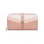 Portefeuille femme portefeuille en cuir avec fermeture porte - cartes pour 12 cartes long tricolore porte ...