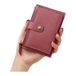 Portefeuille femme cuir monnaie mini porte cartes avec 6 emplacements poche  monnaie zc13 rouge