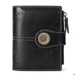 Portefeuille femme cuir porte monnaie porte - cartes16 emplacements pour cartes anti rfid zc8 noir