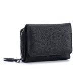 Portefeuille femme cuir porte monnaie petit poche  monnaie mini noir zc12