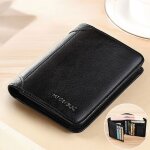 Portefeuille femme cuir pu mtowsuc blocage rfid 11 porte carte cr�dit 2 compartiment � billets noir - ...