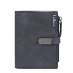 Portefeuille femme en cuir pu porte feuilles court lisse et souple petit cartes monnaie zc14 noir