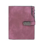 Portefeuille femme en cuir pu porte feuilles court lisse et souple petit cartes monnaie zc14 violet